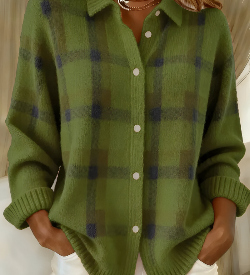 Tereza™ | Měkký pletený károvaný cardigan