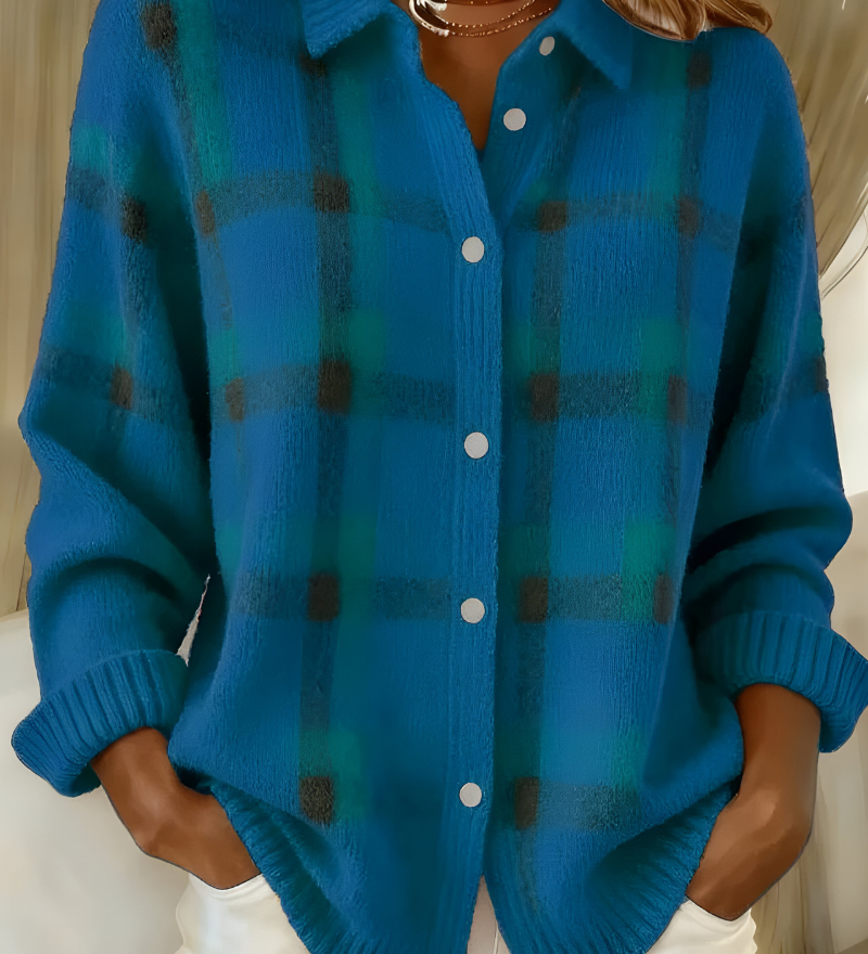 Tereza™ | Měkký pletený károvaný cardigan