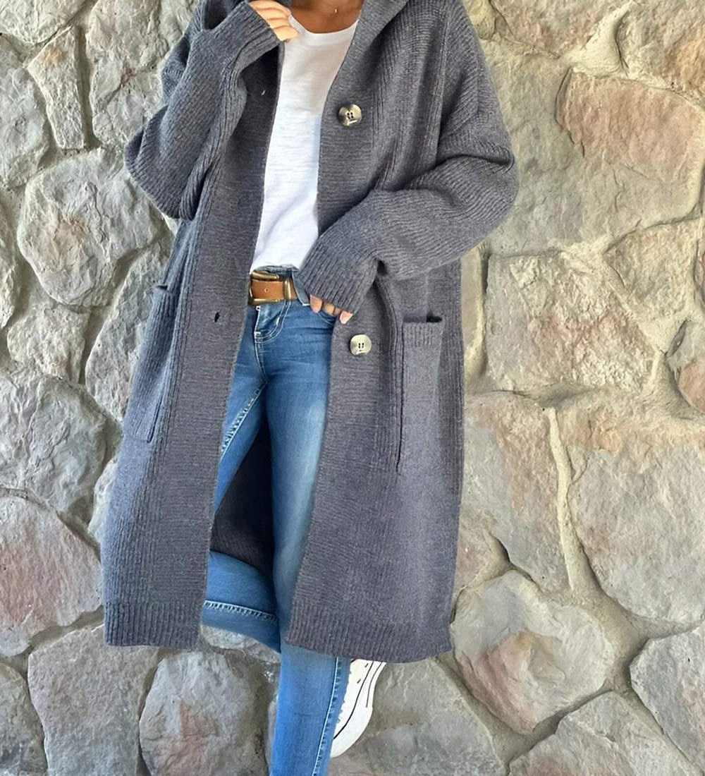Lina | Elegantní pletený kabát pro ženy s kapucí
