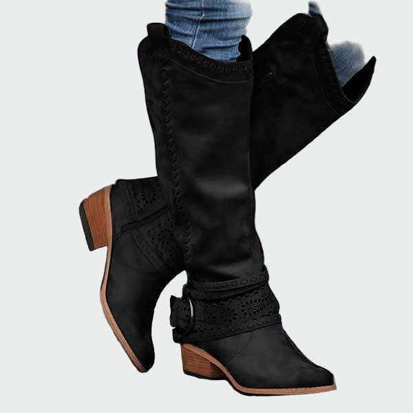 Retro kožené cowboyské boty