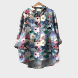 Cora | Malířský květinový blouse s knoflíky vpředu
